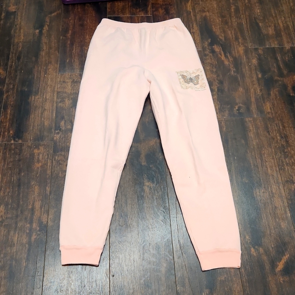 Vintage Richard Henson butterfly print joggers XL women's high waist sweatpants - Picture 1 of 6